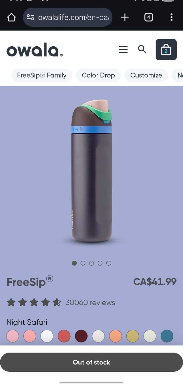 Owala Freesip 24 Oz Night Safari