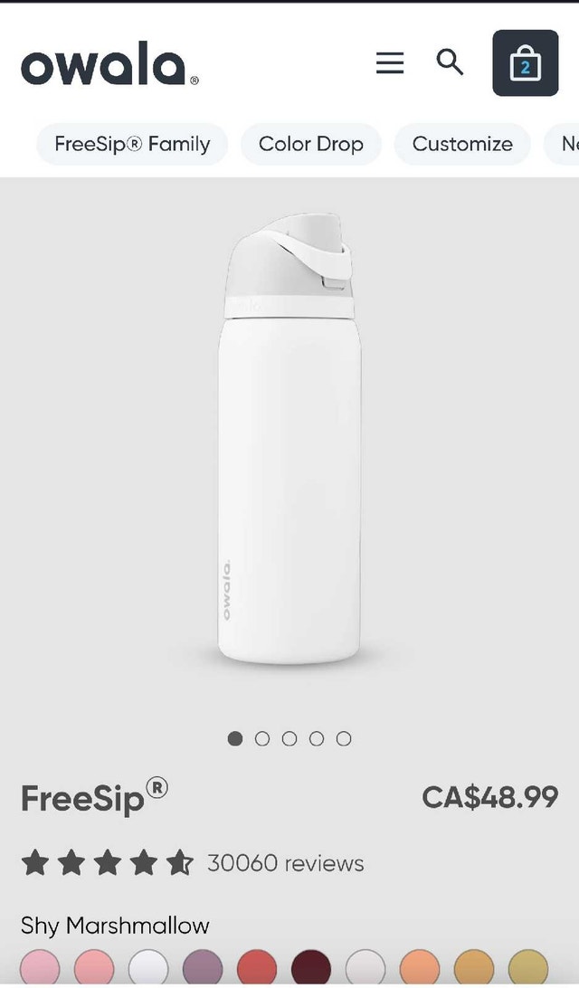 Owala Freesip 32 Oz Shy Marshmellow