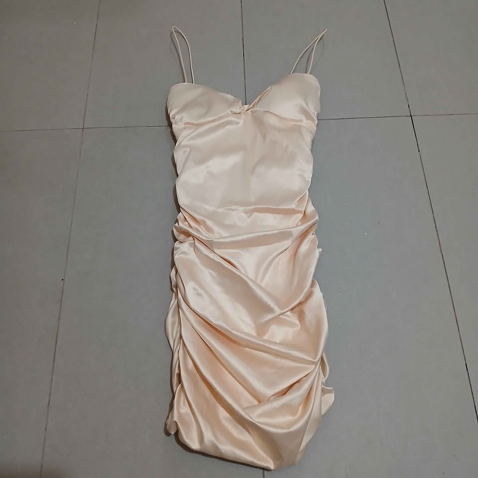 Champagne Ruched Mini Dress Prom Valentines Day Princess Polly