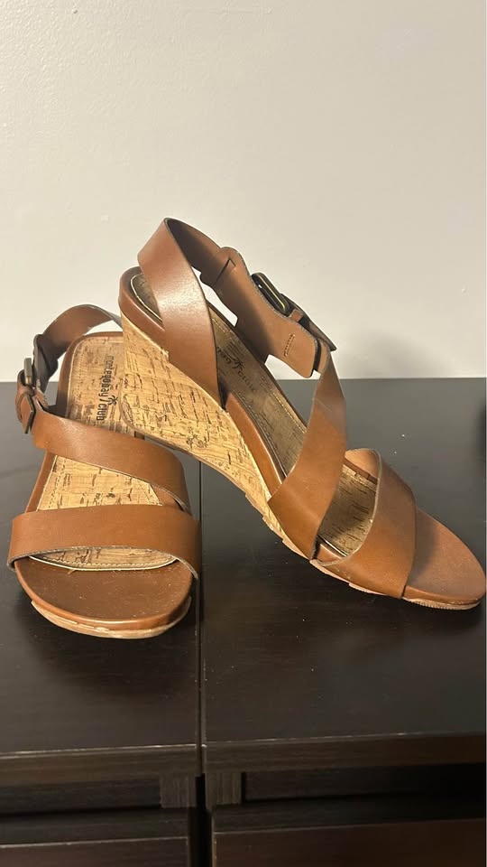 Brown Leather Heeled Sandals