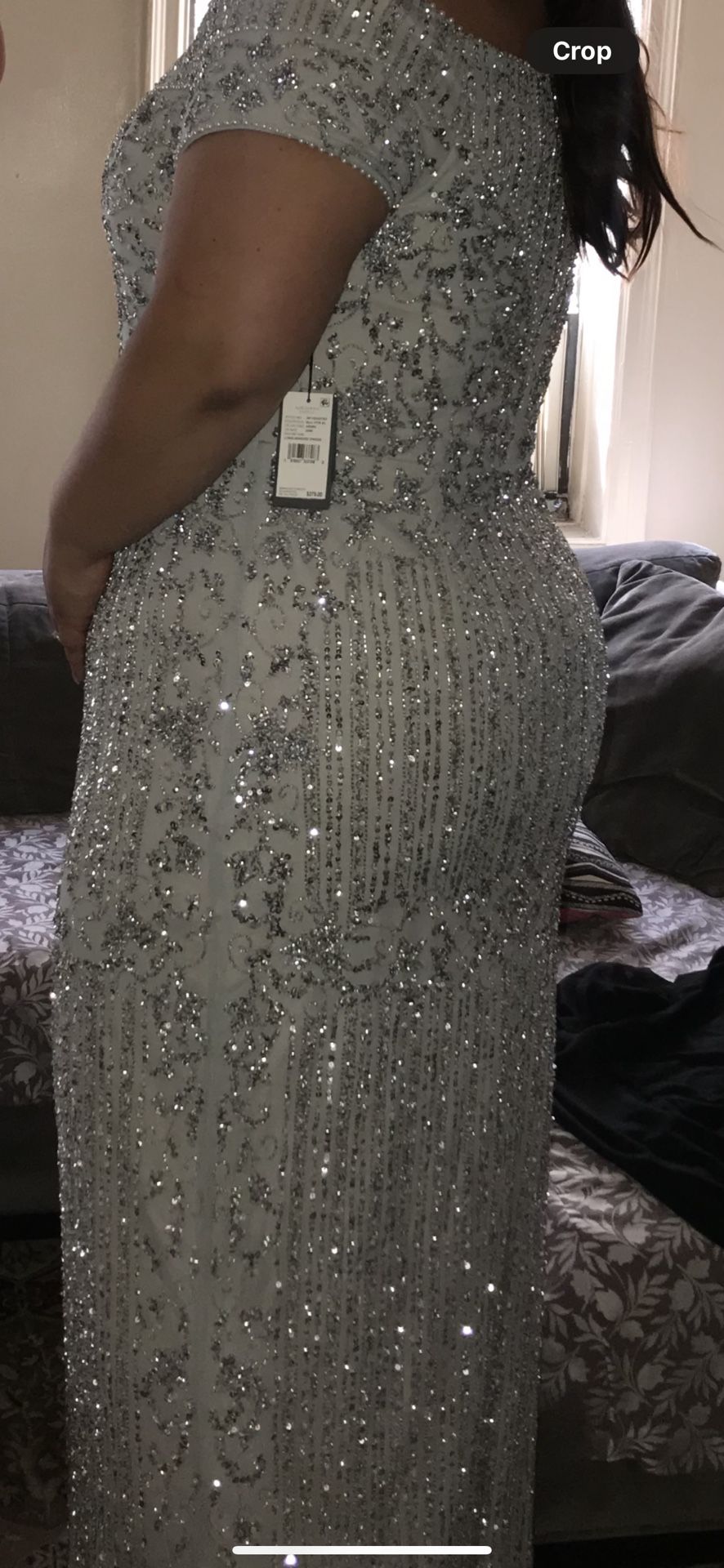 Adrianna Papell Silver Gown - Plus Size - photo 3