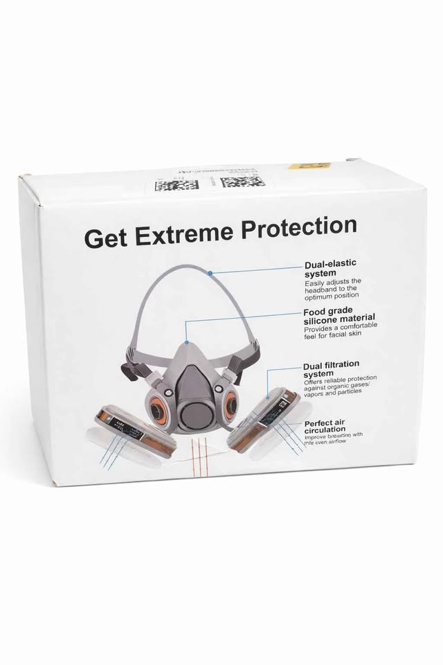 Dual-Filter Respirator Mask + Safety Goggles – Like New $30 - photo 4