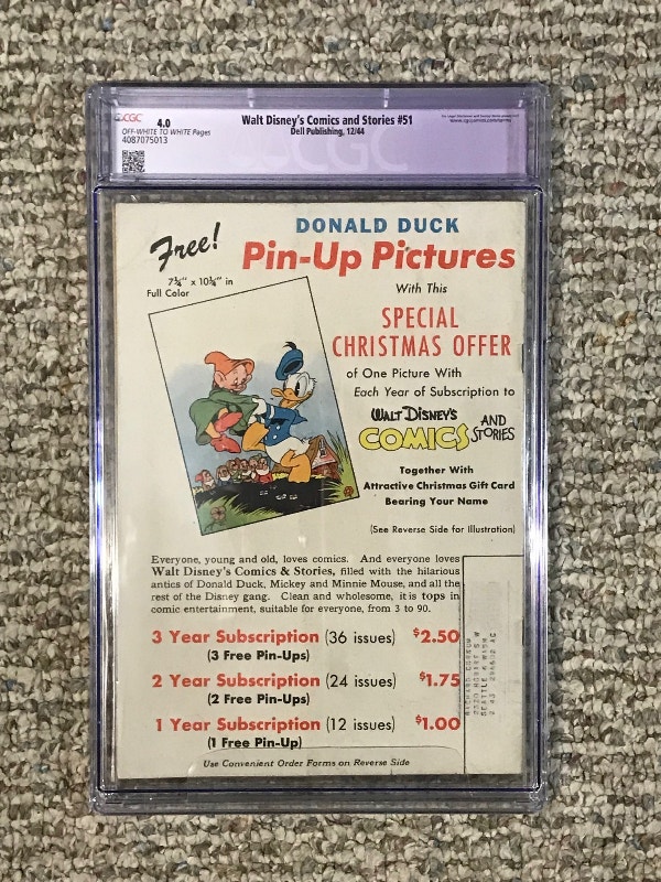 Walt Disney Comics #51 CGC 4.0 Golden Age Comic - photo 2