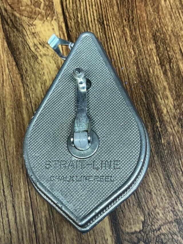 Vintage Strait Line Chalk Line Reel USA Plumb Bob Tool - photo 2