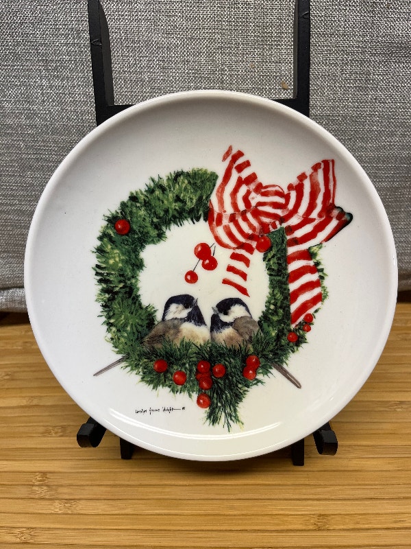 Porcelain Plate Set Carolyn Shores Wright Merry Little Birds - photo 3