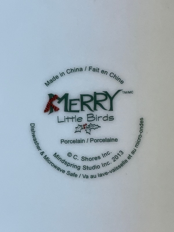 Porcelain Plate Set Carolyn Shores Wright Merry Little Birds - photo 5