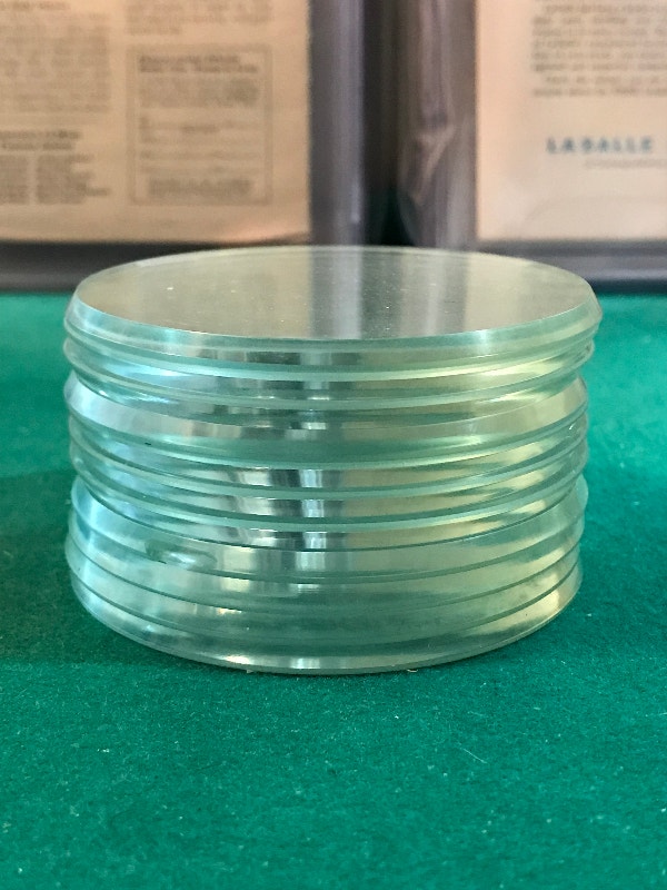 Round Glass Coasters Set of 11