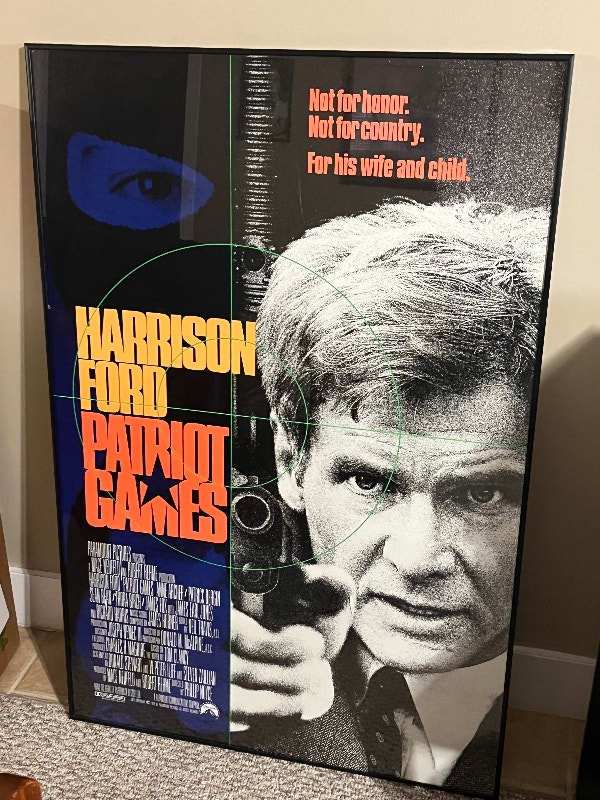 Patriot Games Movie Poster Framed Harrison Ford Jack Ryan