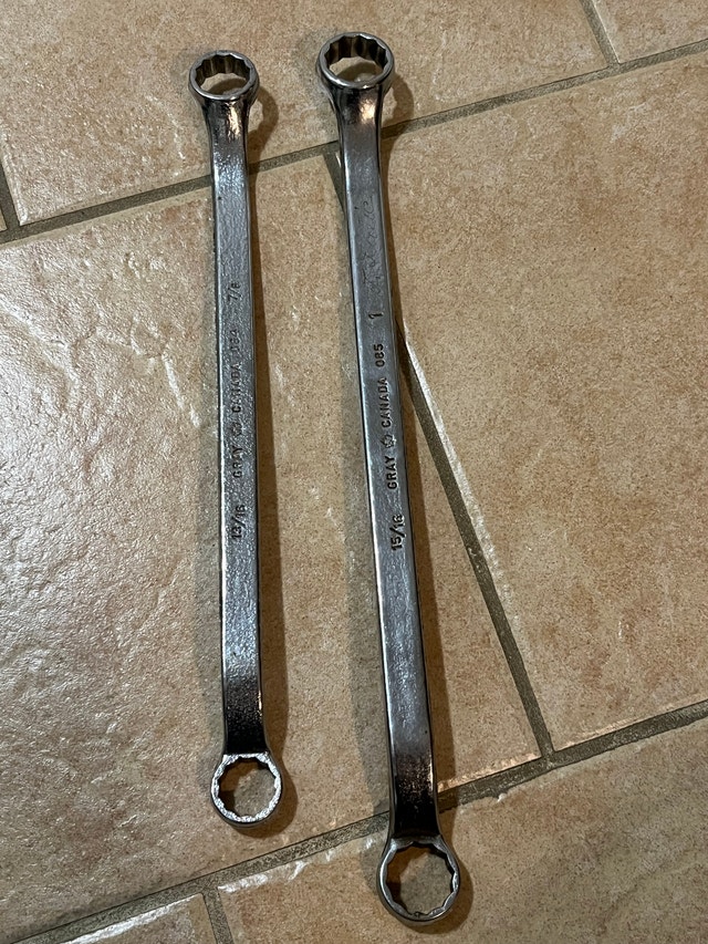 Gray Canada Double Box End Wrench 12 Point Set of 2