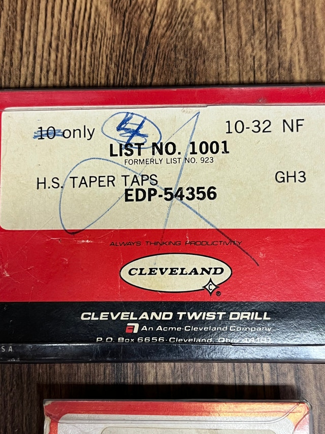Cleveland Set of Small Taps 3 Packages Tools - photo 3