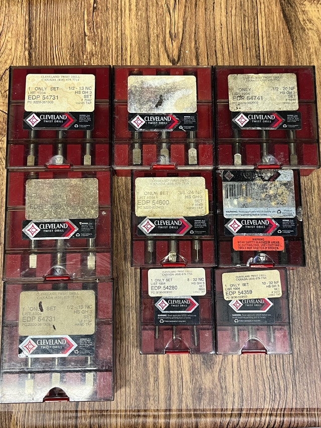Cleveland Hand Tap Set Various Tools for Machinists