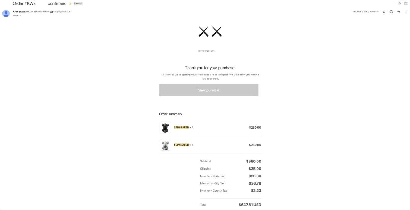 KAWS SEPARATED 2020 (Open Edition) - Black - photo 3