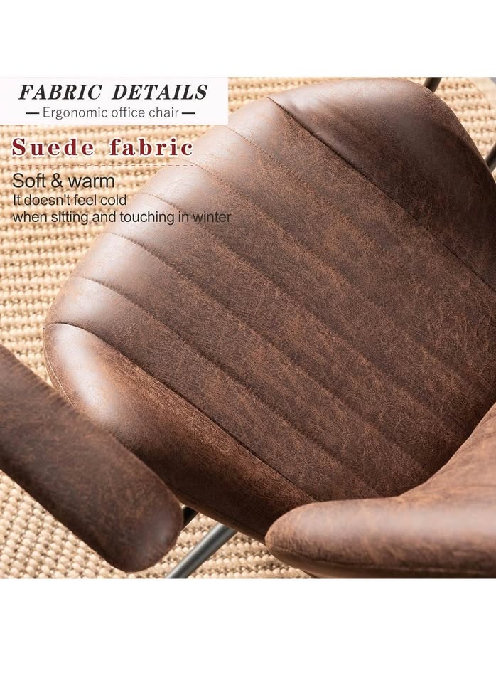 ovios Home Office Chair, Mid-Century Modern Faux Leather Chair - photo 3