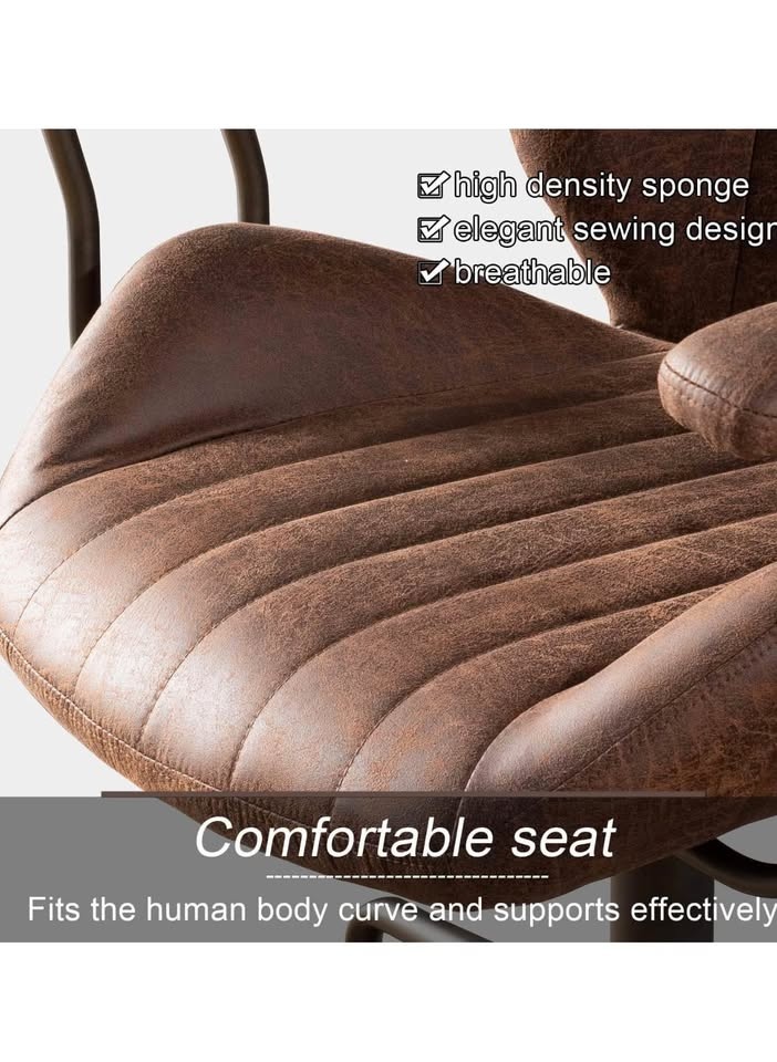 ovios Home Office Chair, Mid-Century Modern Faux Leather Chair - photo 4