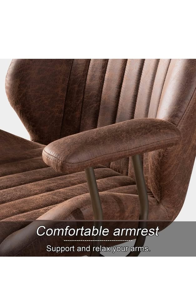 ovios Home Office Chair, Mid-Century Modern Faux Leather Chair - photo 5