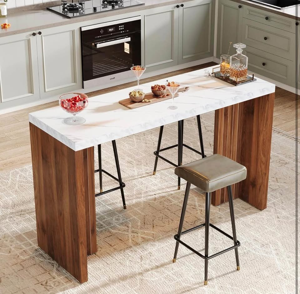 Tribesigns Bar Table, Modern Counter Height Pub Table - photo 3