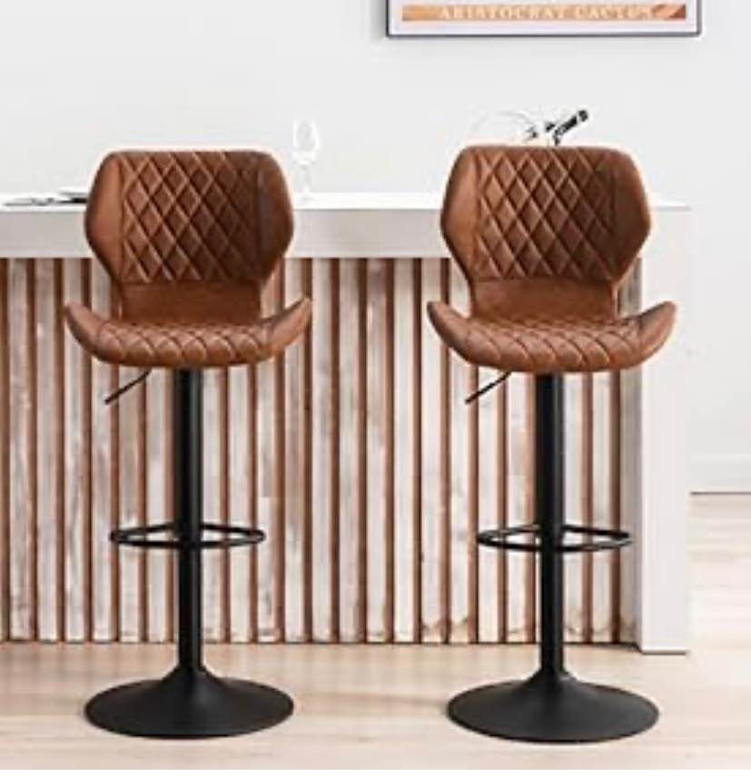CIMOO Swivel Bar Stools Set of 2 Adjustable Counter Height Chair