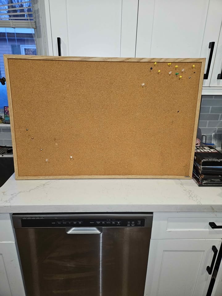 Large Cork Bulletin Board – Wood Frame – 35” x 22¾” - photo 2