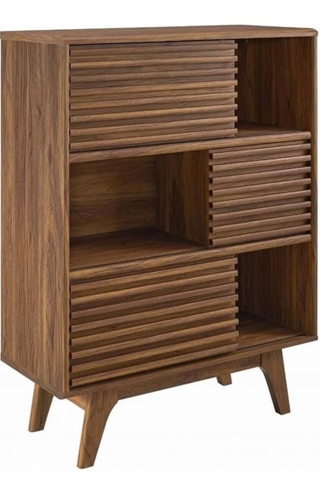 Modway Render Three-Tier Display Cabinet - Walnut