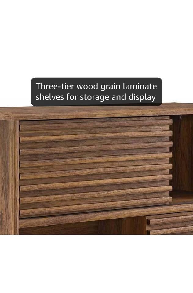 Modway Render Three-Tier Display Cabinet - Walnut - photo 2
