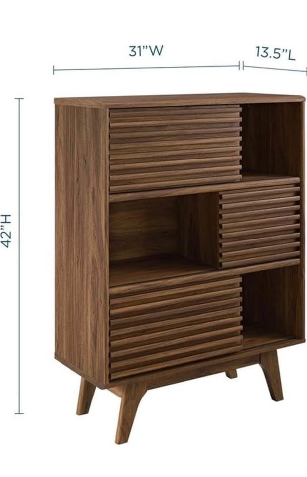 Modway Render Three-Tier Display Cabinet - Walnut - photo 4