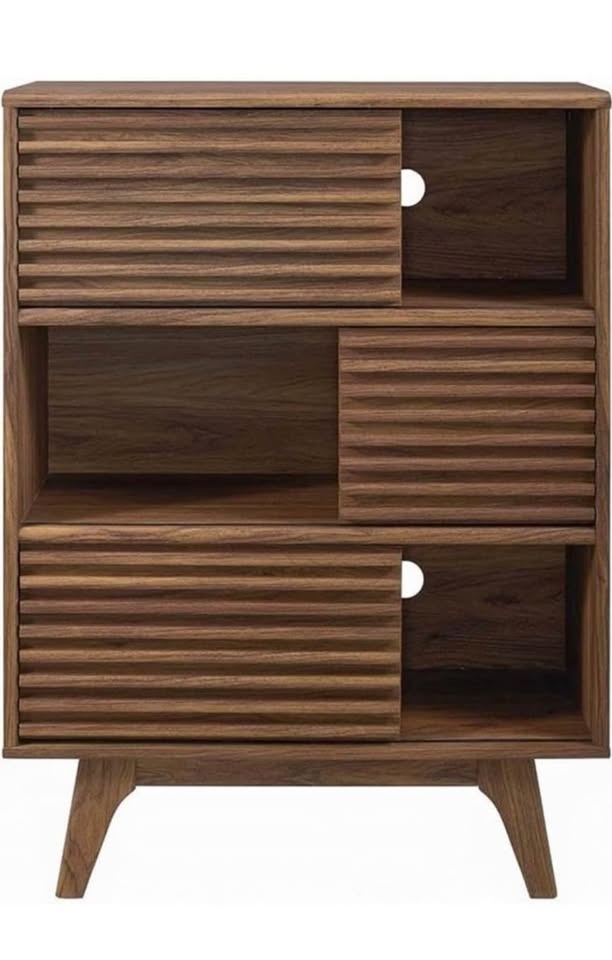 Modway Render Three-Tier Display Cabinet - Walnut - photo 5