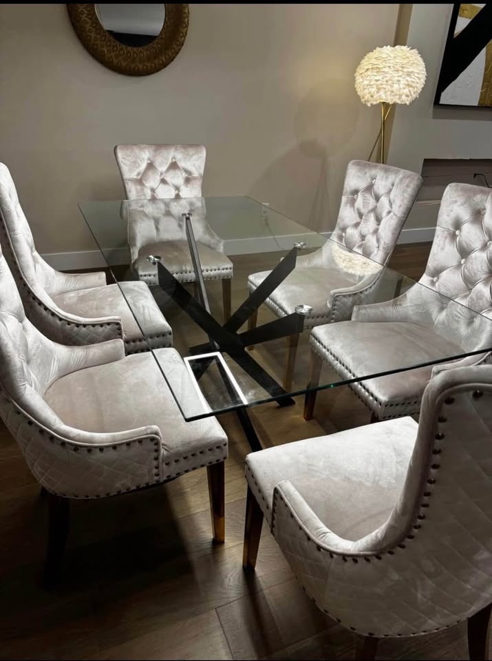 Glass Dining Table with Metal Legs - BRAND NEW - photo 4