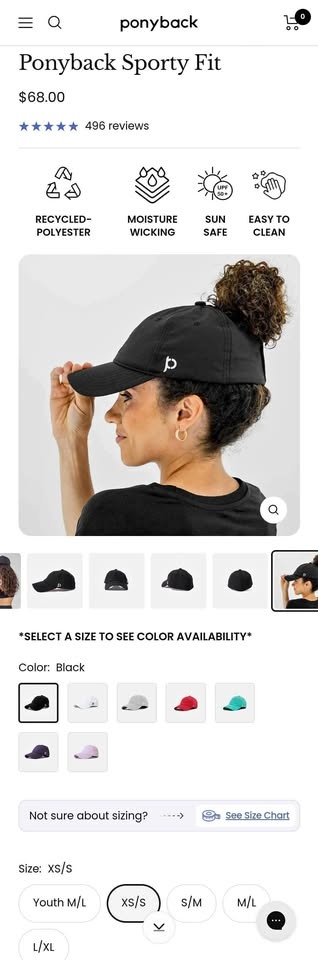 Ponytail Hat Black