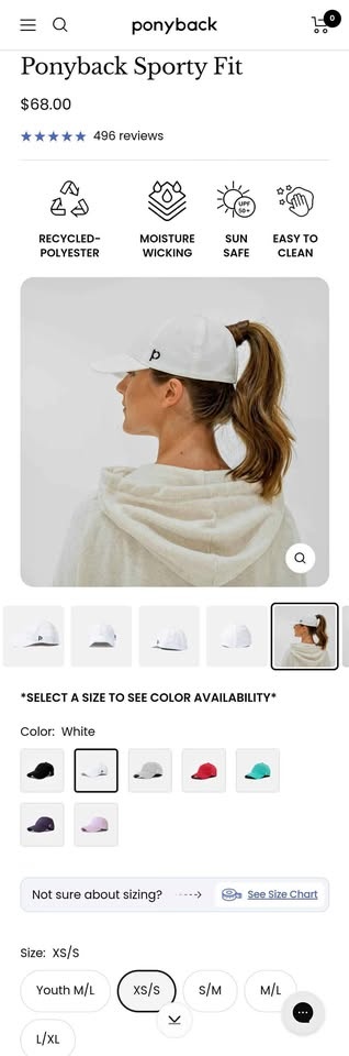 Ponytail Hat White