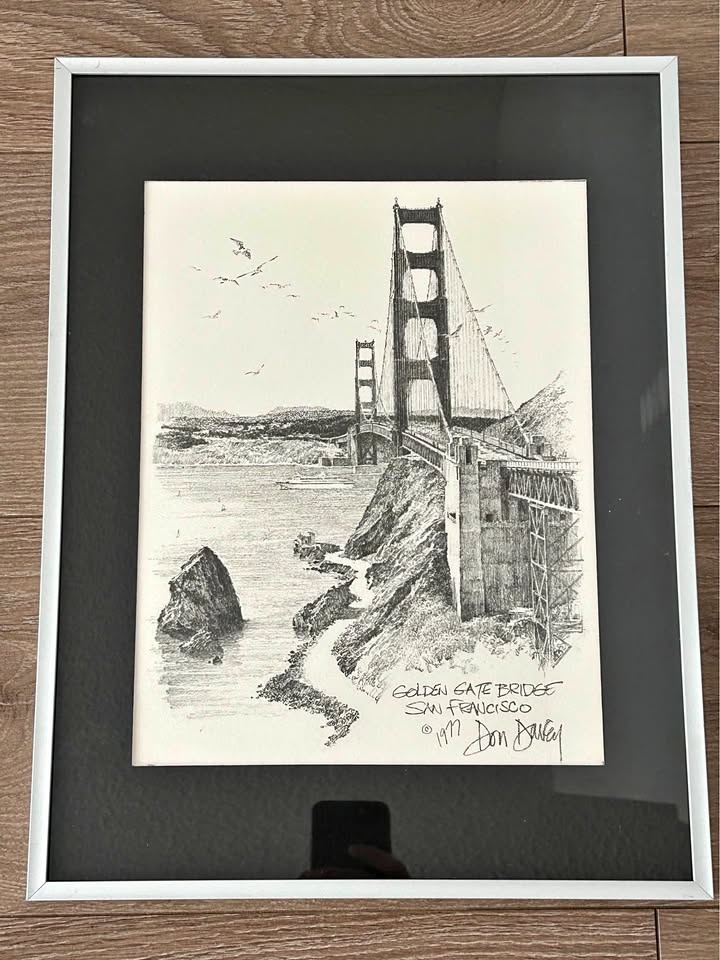 Vintage Print Golden Gate Bridge by Don Davey(1977)