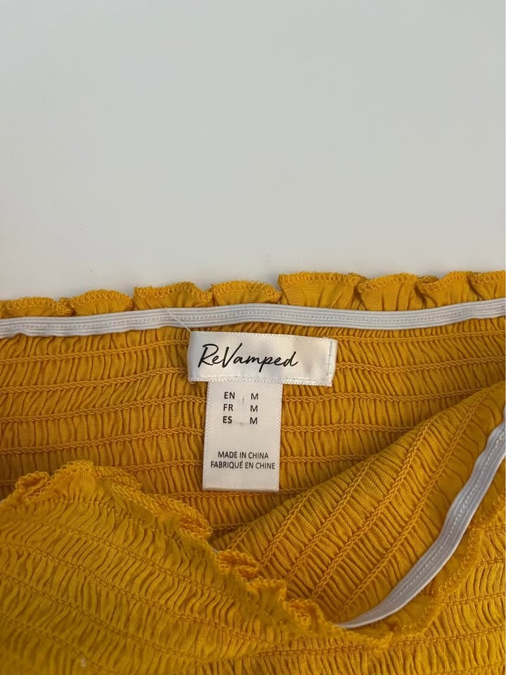 Off-Shoulder Crop Top (yellow and black) - M - photo 2