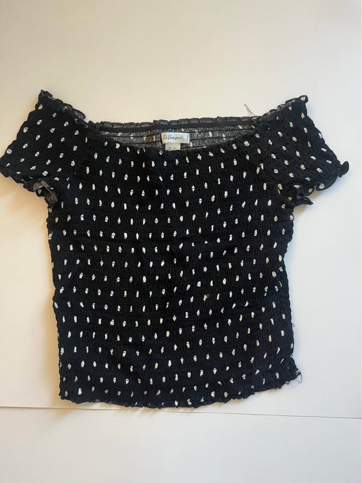 Off-Shoulder Crop Top (yellow and black) - M - photo 3
