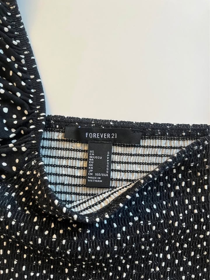Black & White Puff Sleeve Shirt - S - photo 2