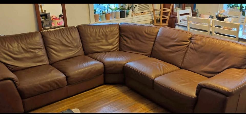 Chateau d’Ax 3-Piece Brown Genuine Leather Sectional