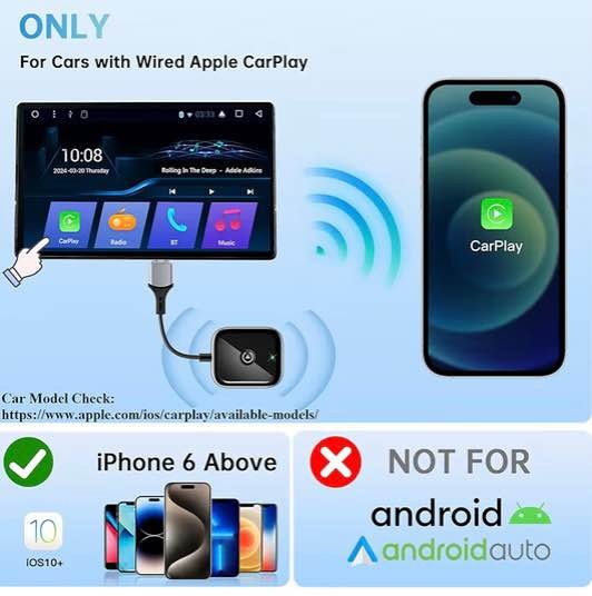 Wireless CarPlay Adapter for Apple CarPlay, Easy to Upgrade - photo 4