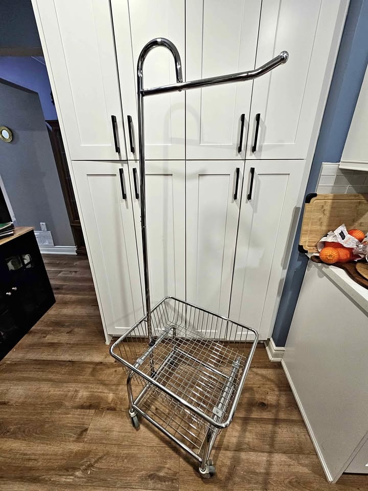 Chrome Rolling Basket Cart / Utility Storage Cart