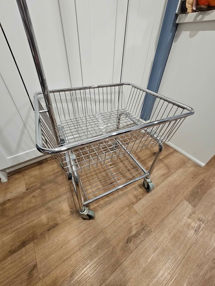 Chrome Rolling Basket Cart / Utility Storage Cart - photo 2