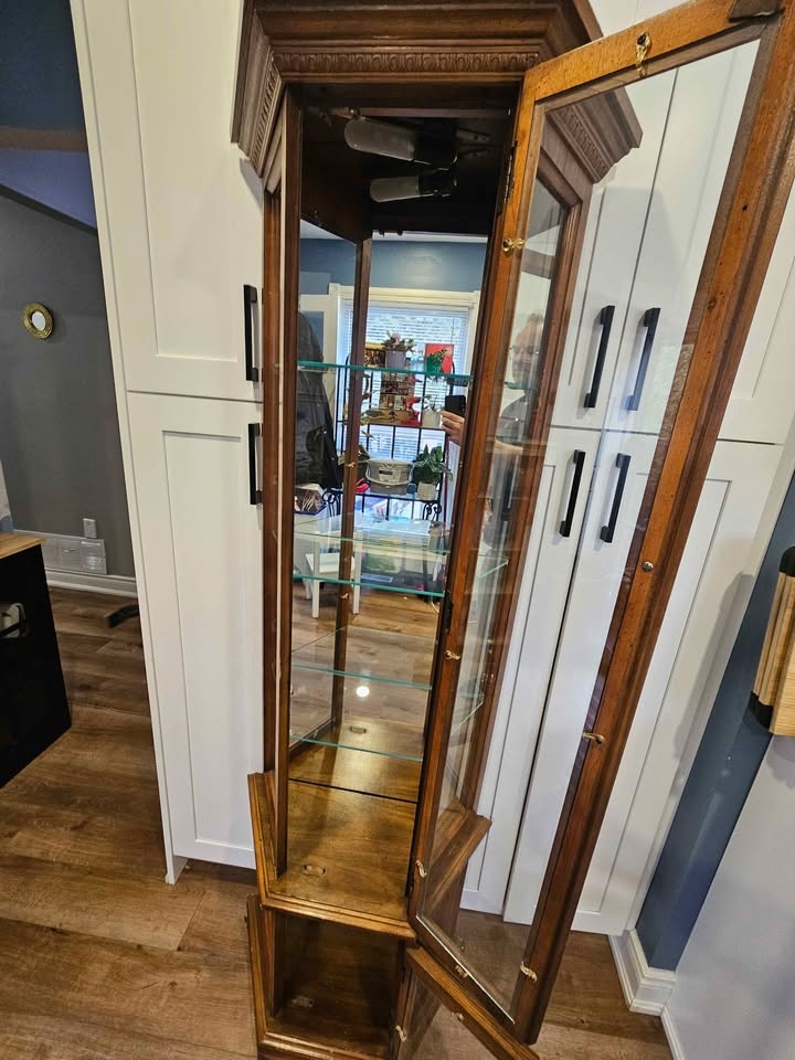 Tall Glass Curio Cabinet – Solid Wood Display Case - photo 3