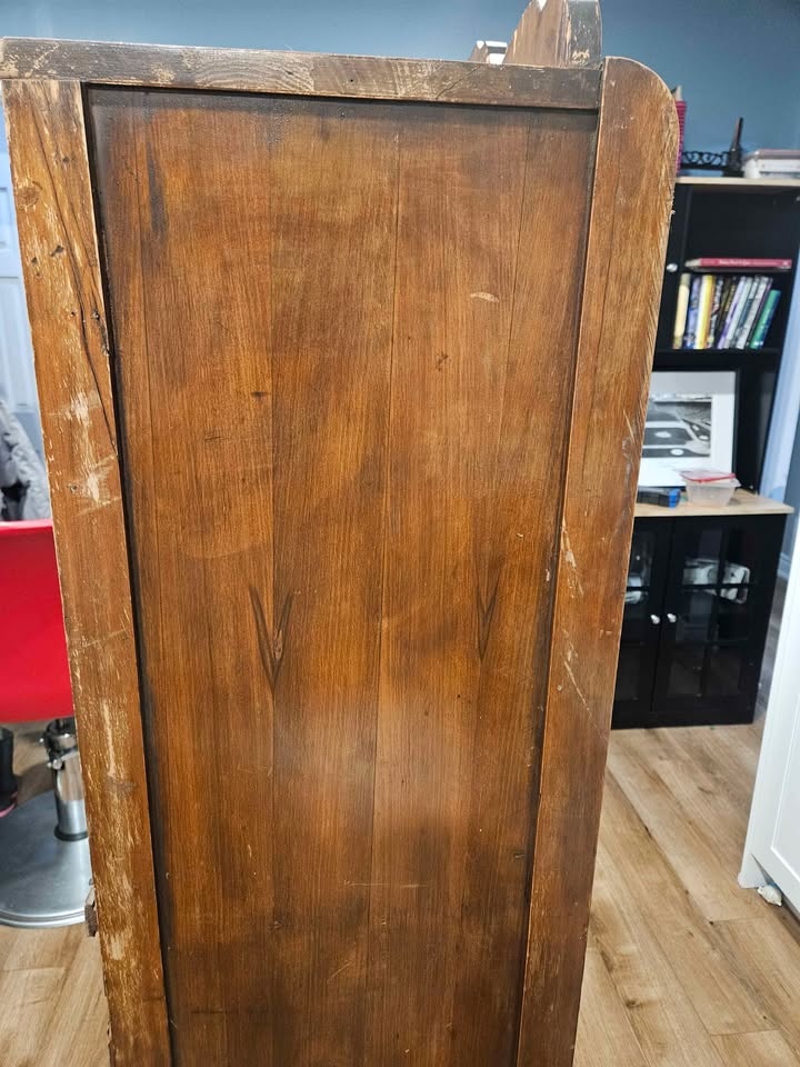 Antique Wardrobe Cabinet with Mirror – Solid Wood (c.1900–1920) - photo 4