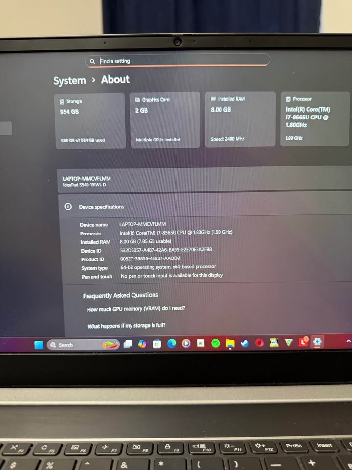 Lenovo IdeaPad S540 15.6" Laptop - i7, 8GB RAM, 1TB SSD - photo 4