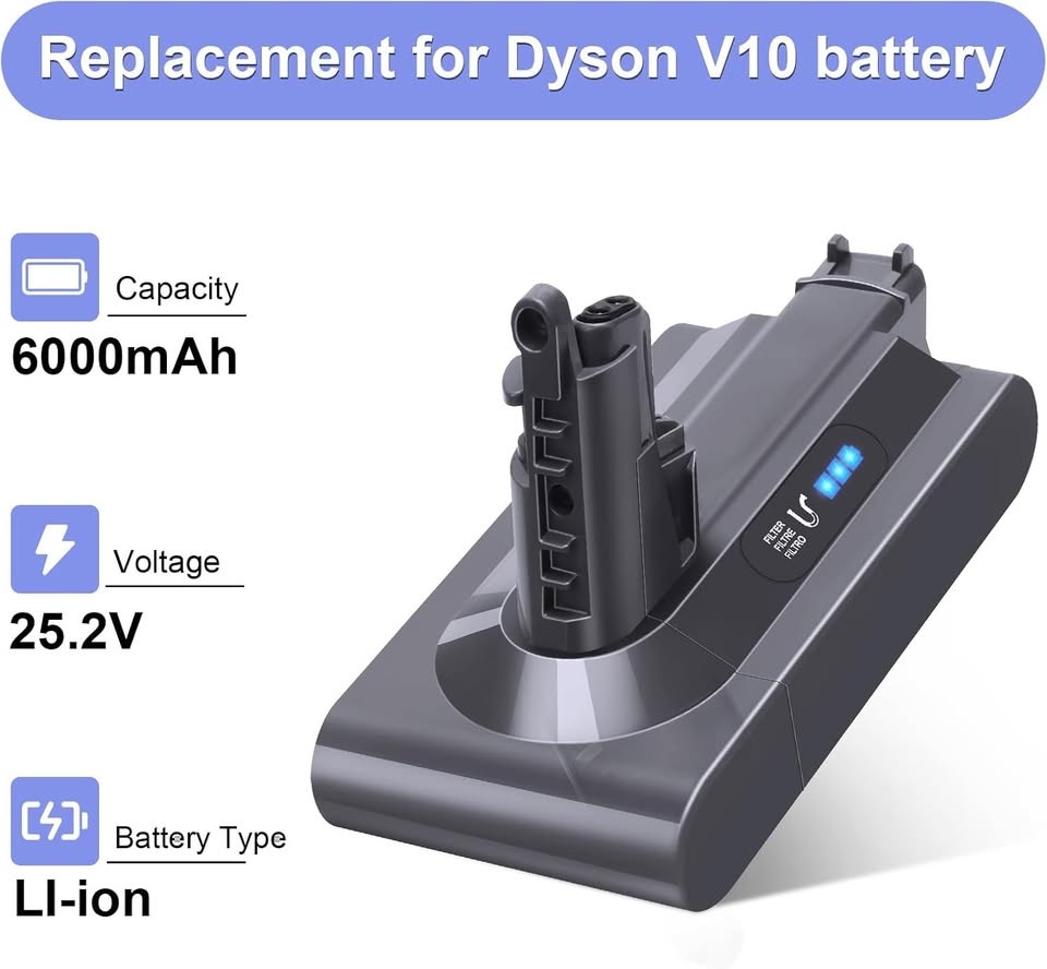 Replacement Battery for V10 Cordless Vacuum – 6000mAh - photo 3
