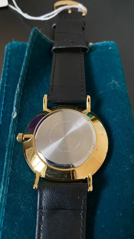 Casio Men's Minimalistic Gold Tone Black Leather Watch - photo 4