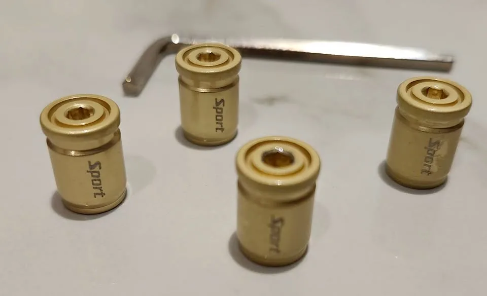 Gold Chrome Tire Valve Stem Caps - 4 Pack thumbnail