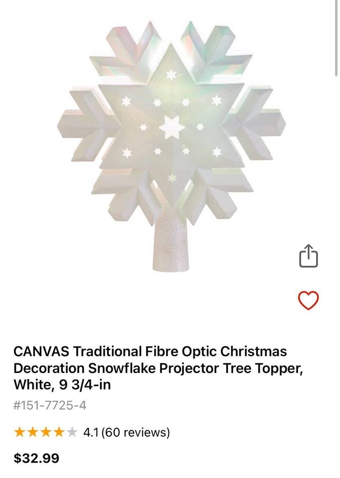 Canvas Fiber Optic Christmas Snowflake Tree Topper - photo 2