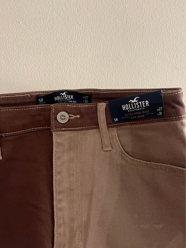 Hollister Brown Patchwork Dad Jeans - Size 5 - photo 2
