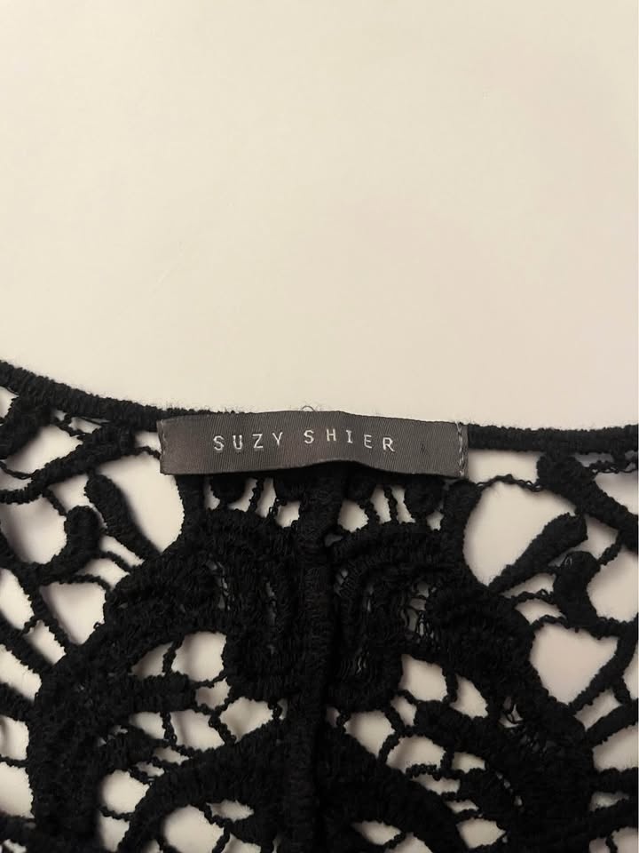 Black Lace Cropped Shirt - photo 2