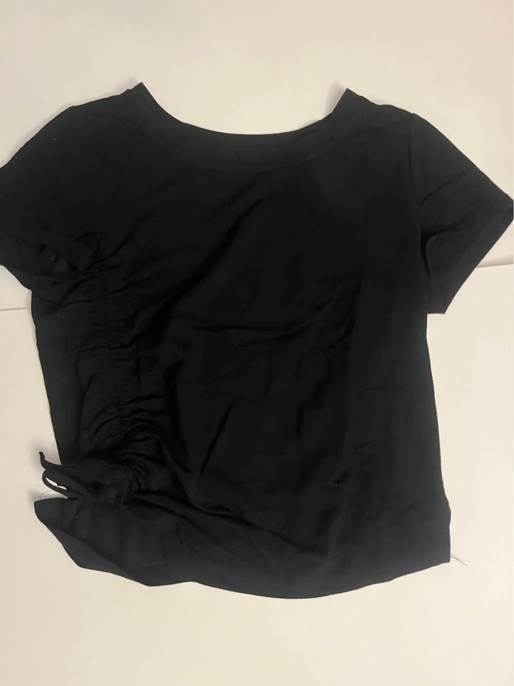 Black Top with Drawstring Side