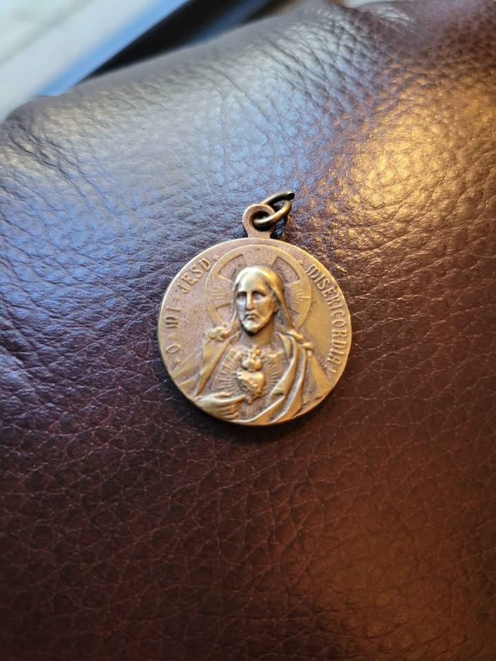 Antique Religious Medal - Sacred Heart of Jesus