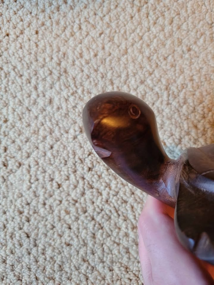 Hand-Carved Wooden Sea Turtle Figurine - photo 5