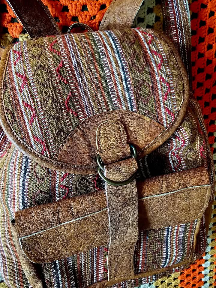 Vintage Leather Boho Hippy Backpack - photo 3